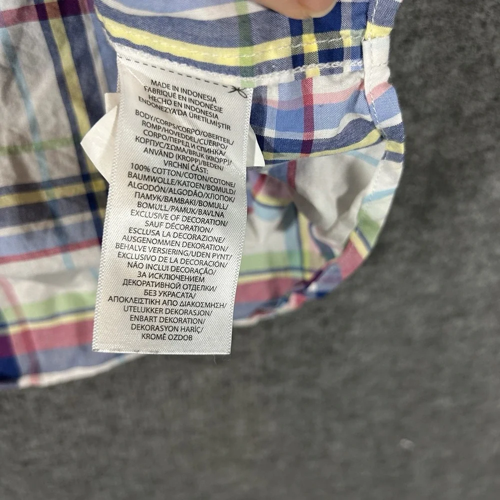 Ralph Lauren Boys L (14-16) Button‎ Down Shirt Multi Plaid Cotton